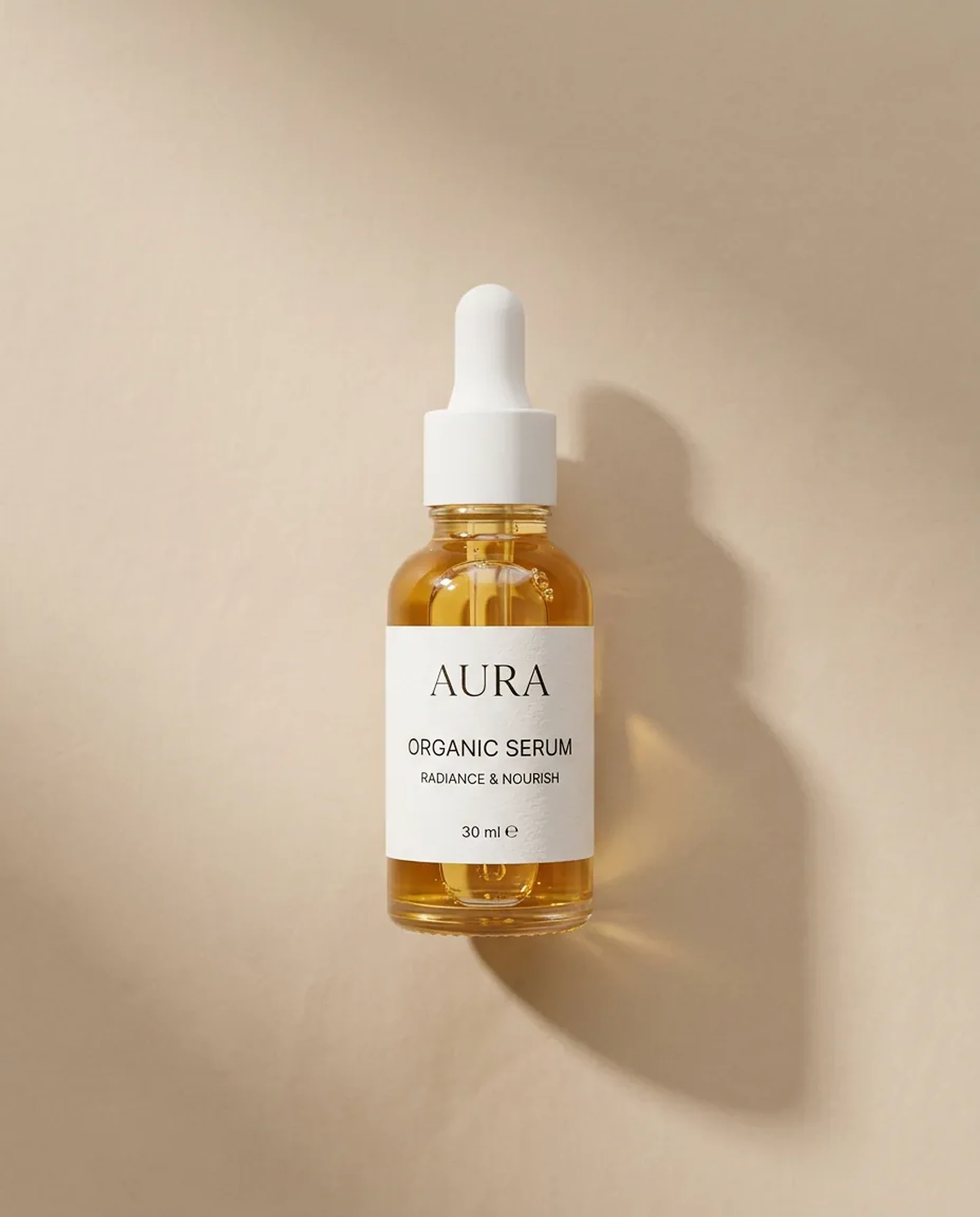 Neutralne koncepcyjne serum Essence w szklanej butelce